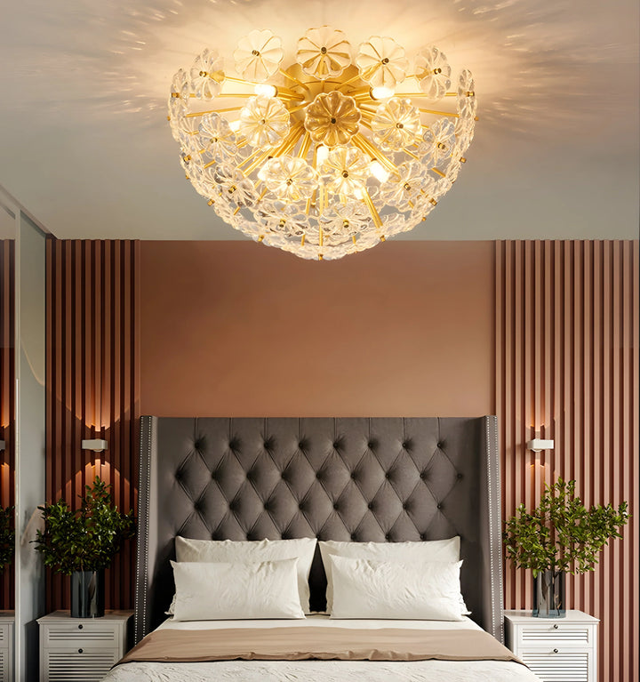 ROMANTIC CRYSTAL FLOWER CEILING LIGHT