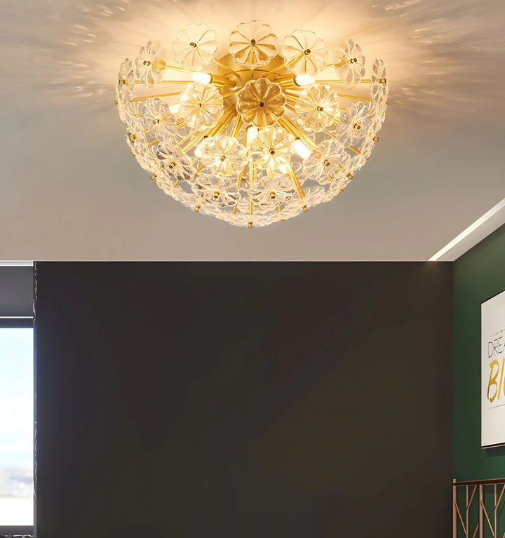 ROMANTIC CRYSTAL FLOWER CEILING LIGHT