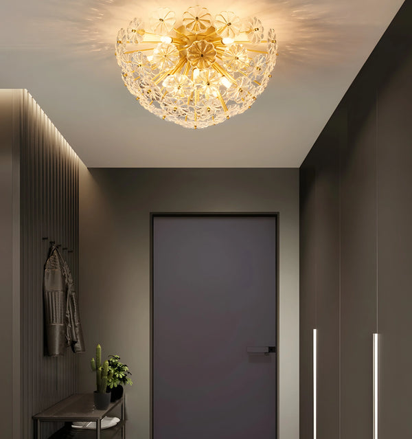 ROMANTIC CRYSTAL FLOWER CEILING LIGHT