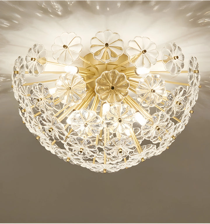 ROMANTIC CRYSTAL FLOWER CEILING LIGHT