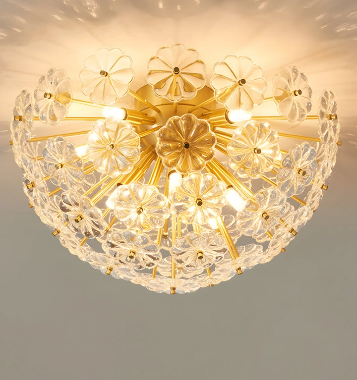 ROMANTIC CRYSTAL FLOWER CEILING LIGHT