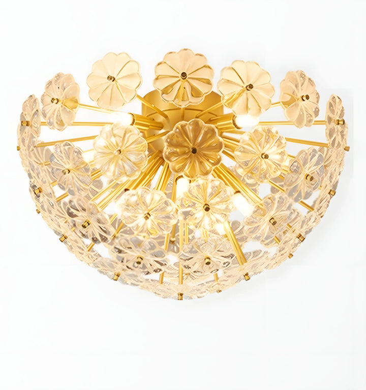 ROMANTIC CRYSTAL FLOWER CEILING LIGHT