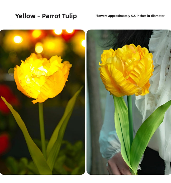 Parrot Tulip Solar Garden Lights - Yellow