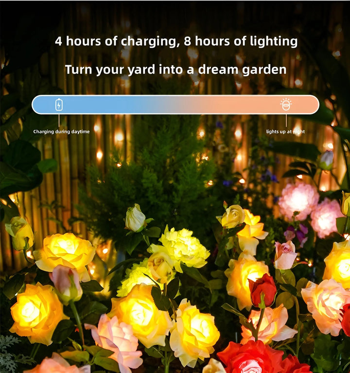 Rose Solar Garden Lights - Charging