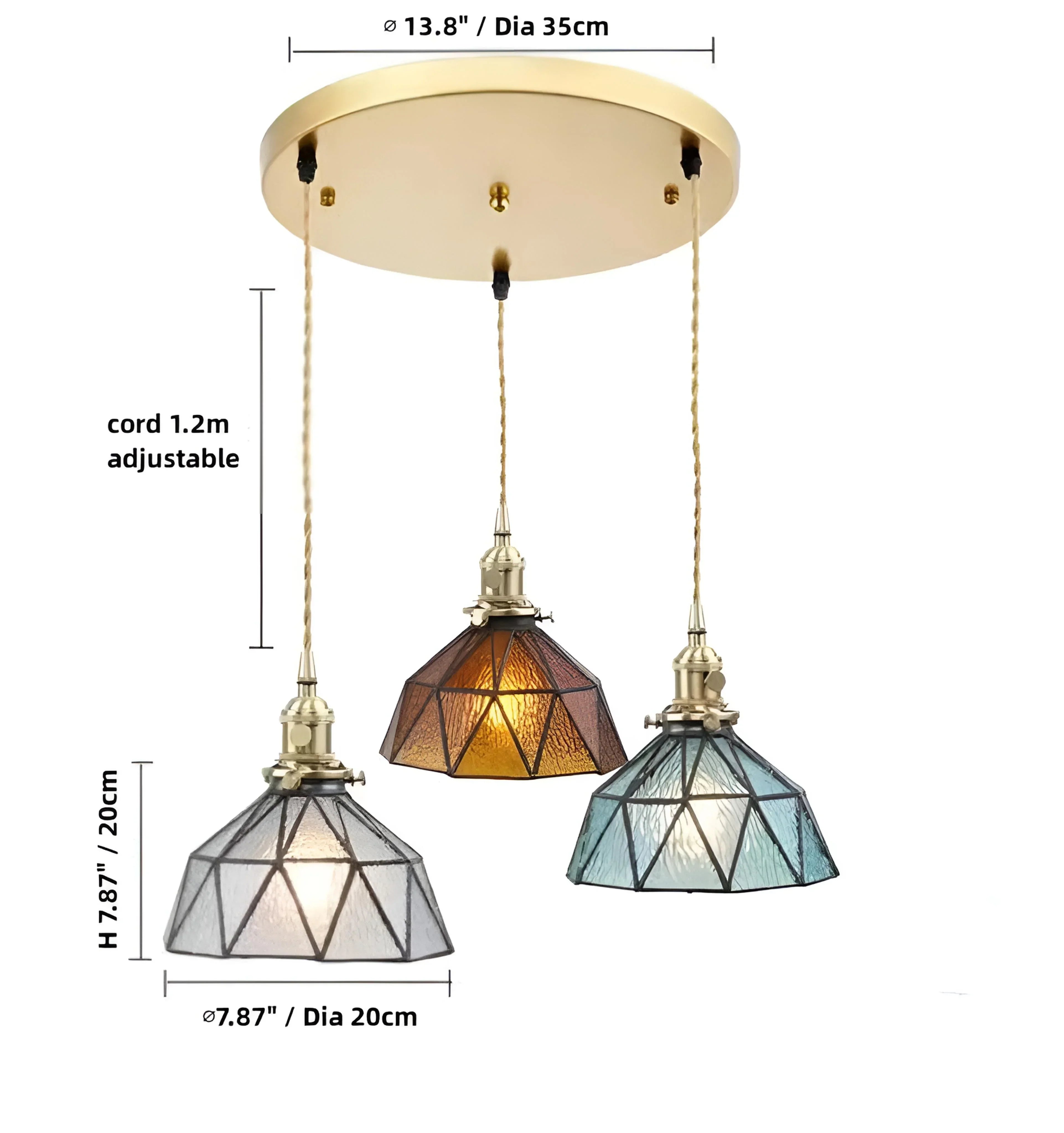Hand-Pieced Glass Pendant Light