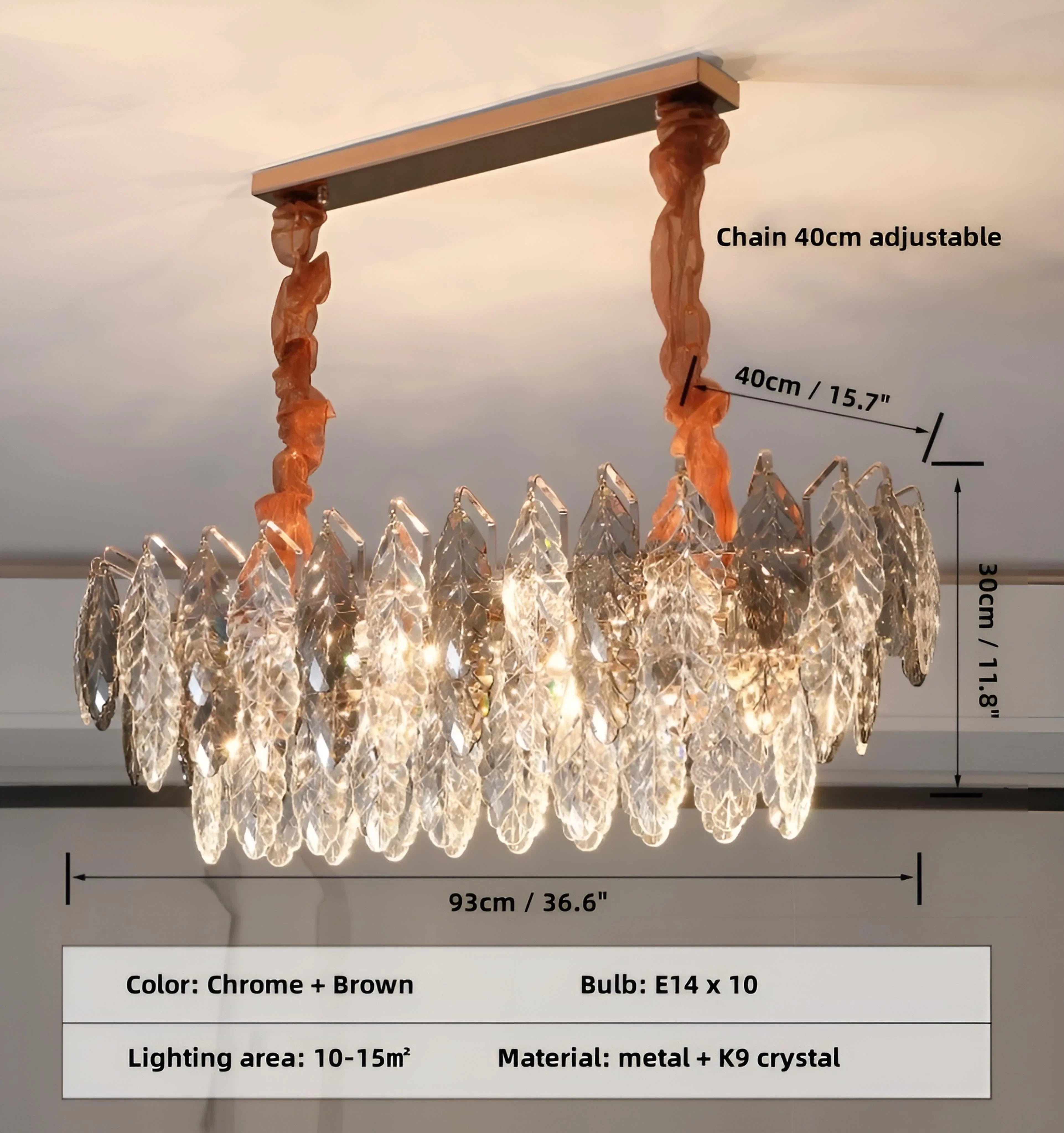 Jonas Leaf Crystal Chandelier