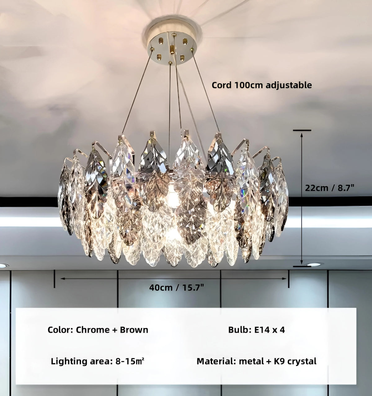 Jonas Leaf Crystal Chandelier