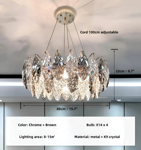 Jonas Leaf Crystal Chandelier