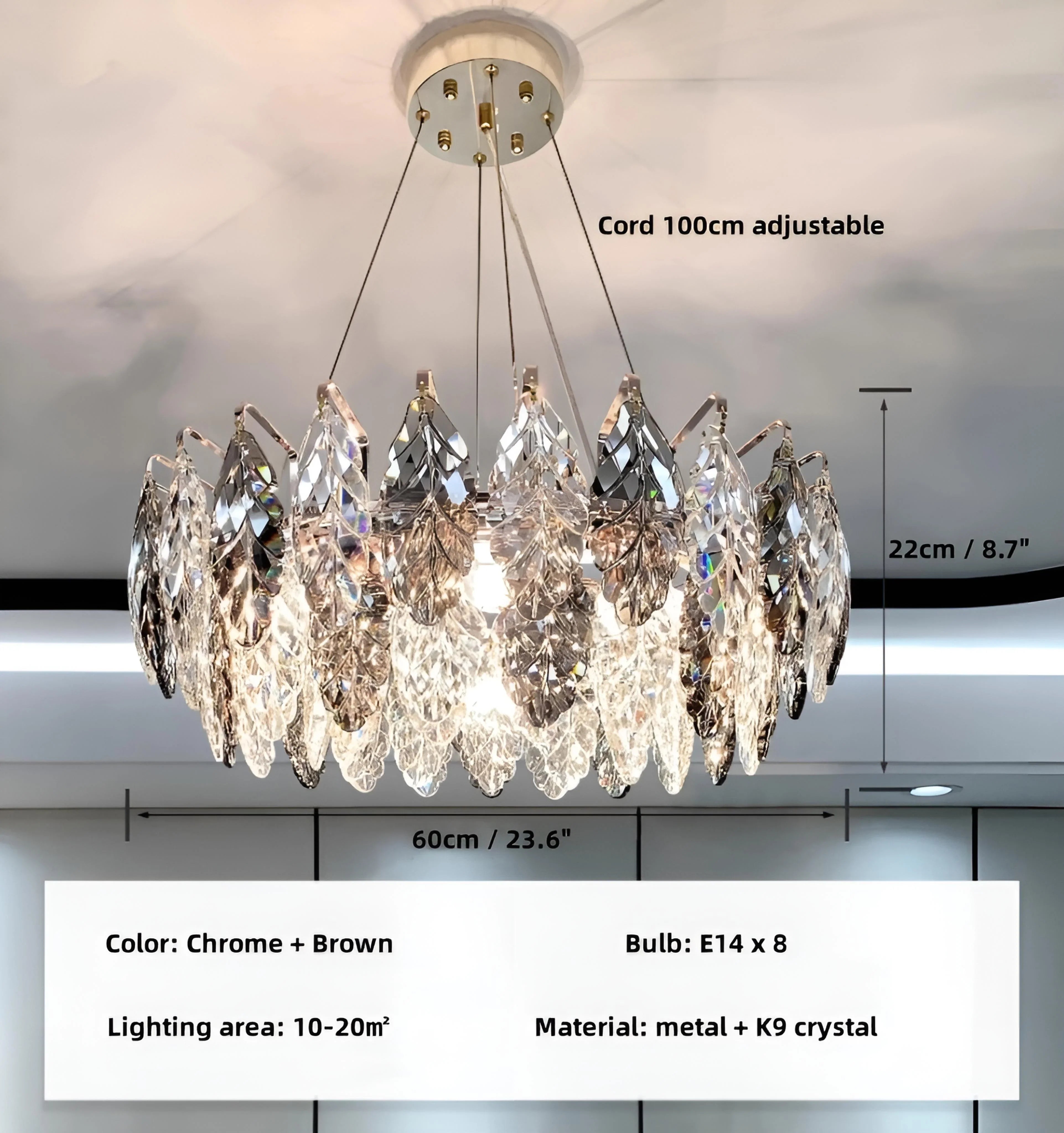 Jonas Leaf Crystal Chandelier