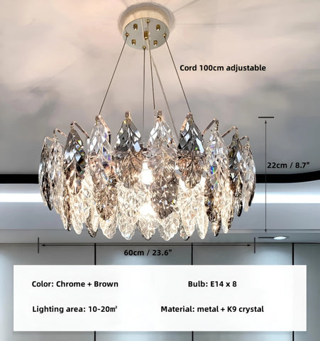 Jonas Leaf Crystal Chandelier