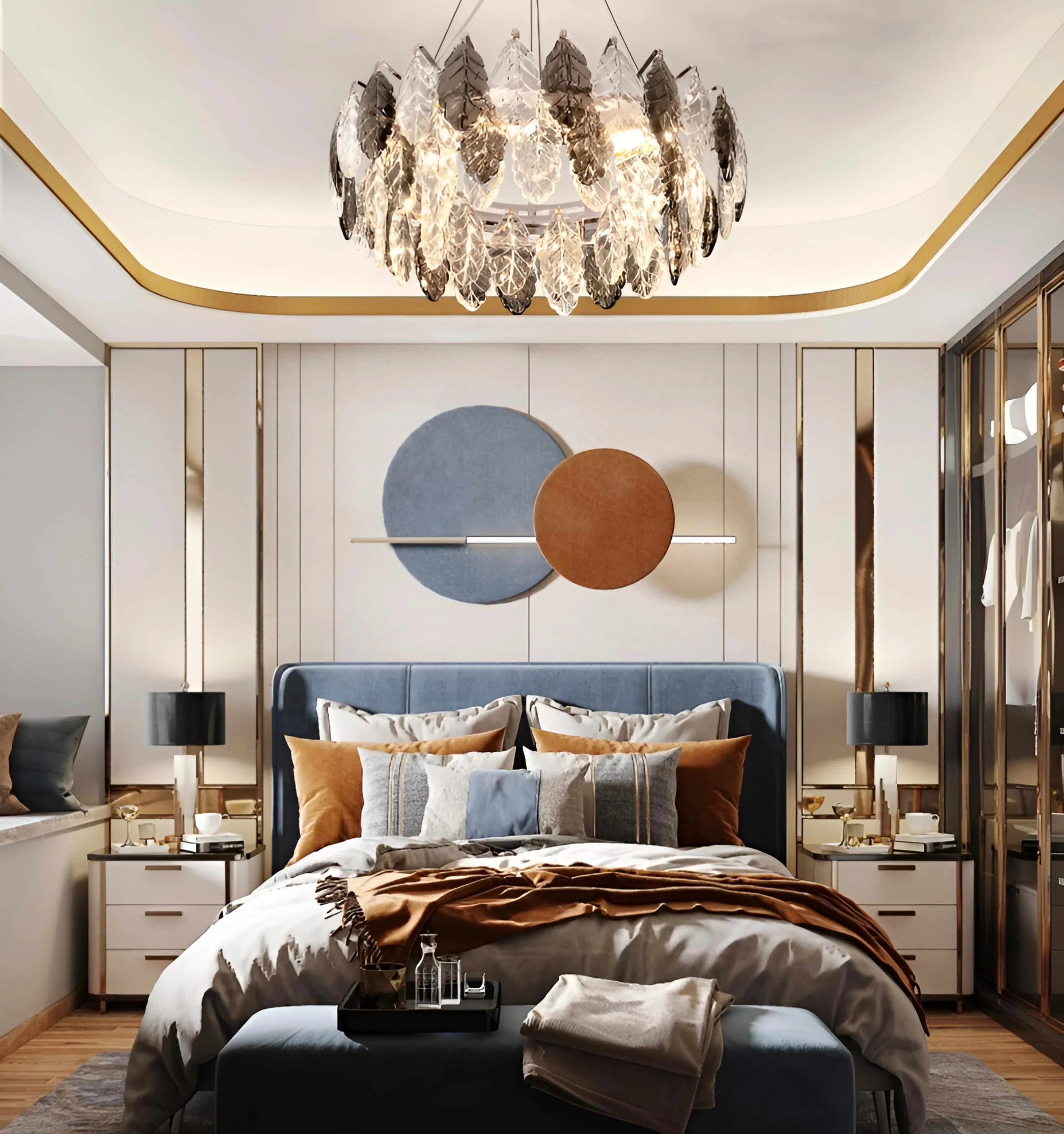 Jonas Leaf Crystal Chandelier