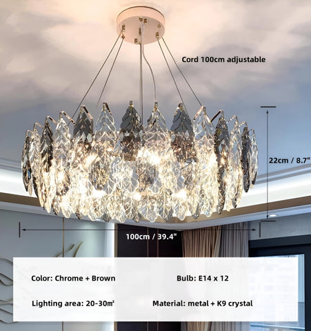 Jonas Leaf Crystal Chandelier