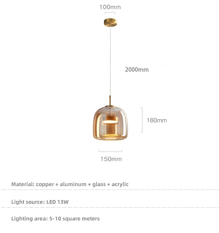 Nordic Glass Apple Pendant Light