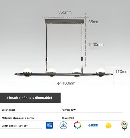 Nordic Planet Linear Chandelier