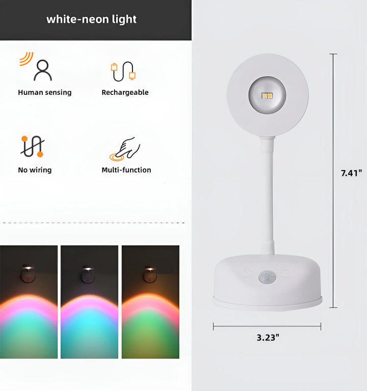 Motion Sensing Picture Light - White Neon light