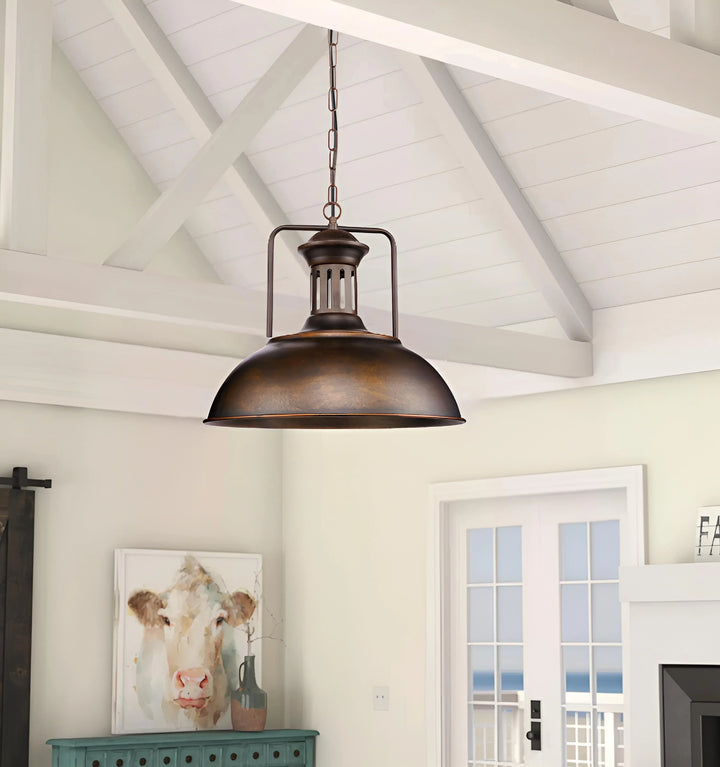 ANTIQUE INDUSTRIAL METAL PENDANT LIGHT