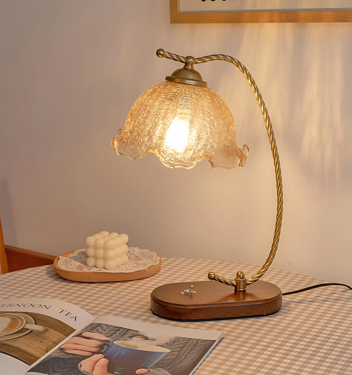 VINTAGE FRENCH GLASS TABLE LAMP