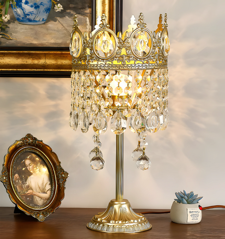 Vintage Royal Crystal Table Lamp