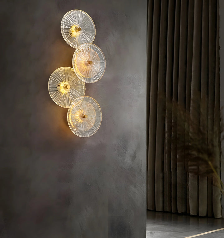 LOTUS LEAF GLASS STONE WALL LAMP