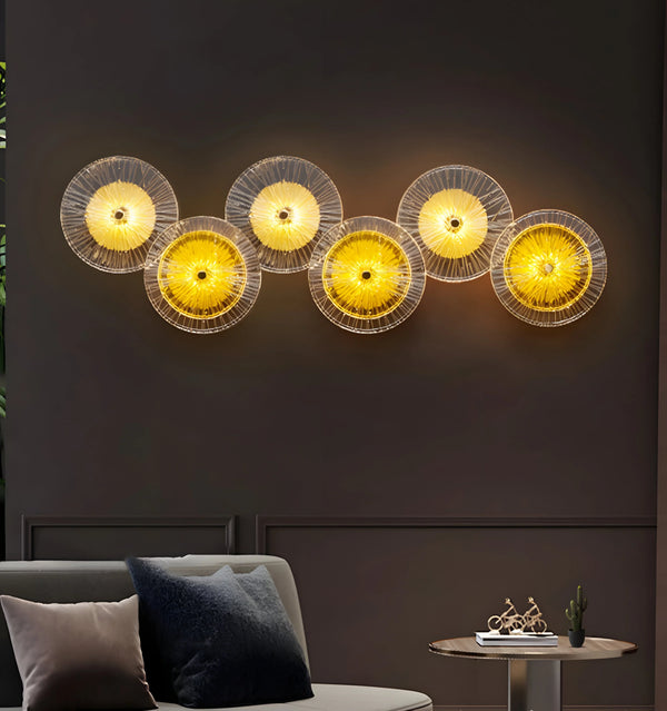 LOTUS LEAF GLASS STONE WALL LAMP