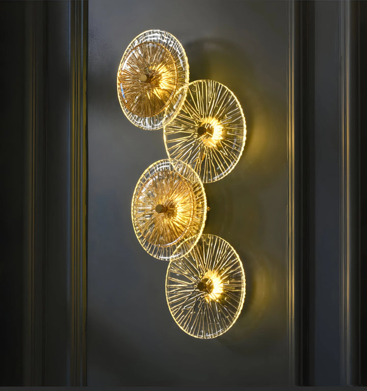 LOTUS LEAF GLASS STONE WALL LAMP