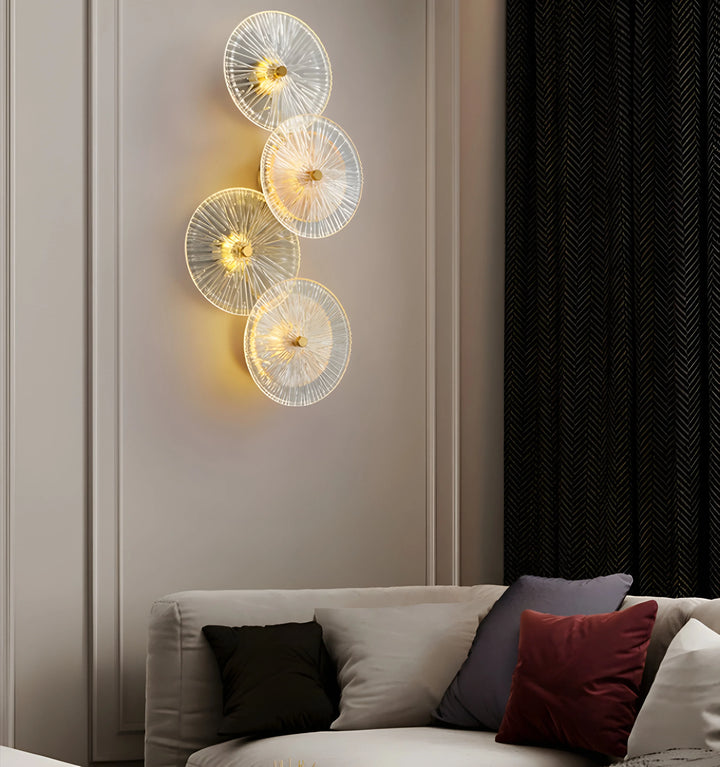 LOTUS LEAF GLASS STONE WALL LAMP