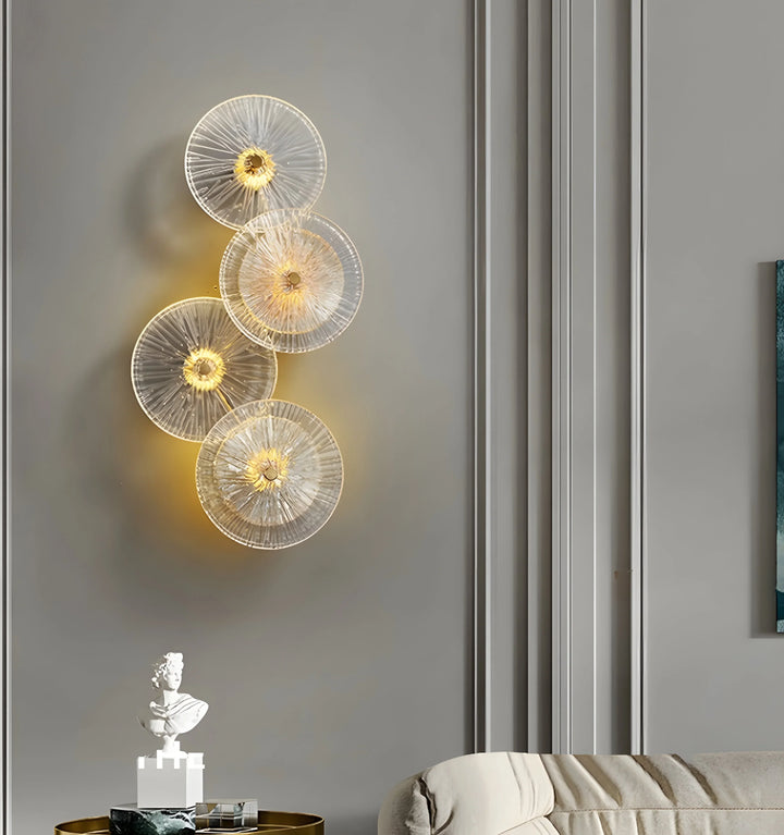 LOTUS LEAF GLASS STONE WALL LAMP