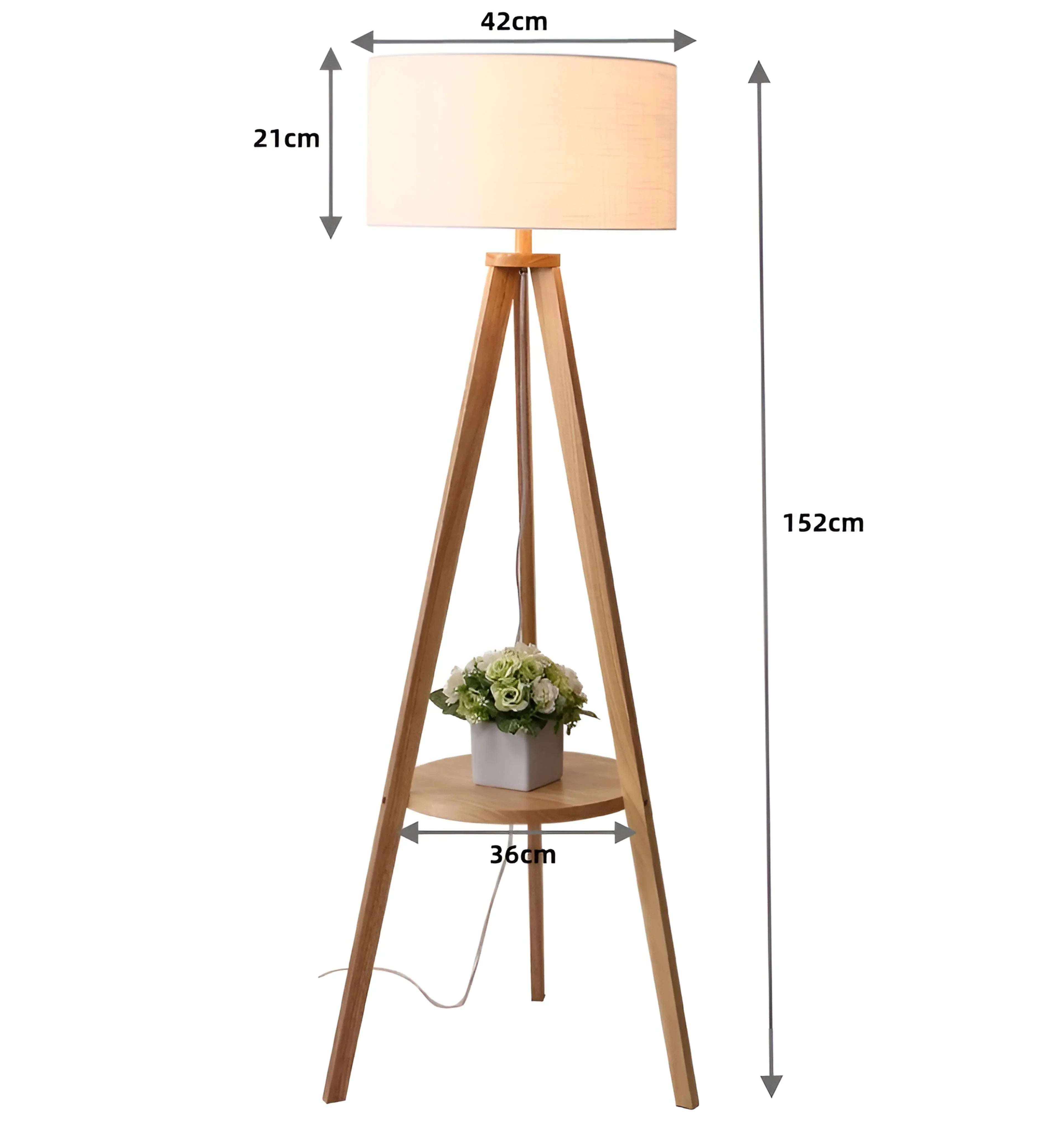 Wooden Tripod Floor Lamp