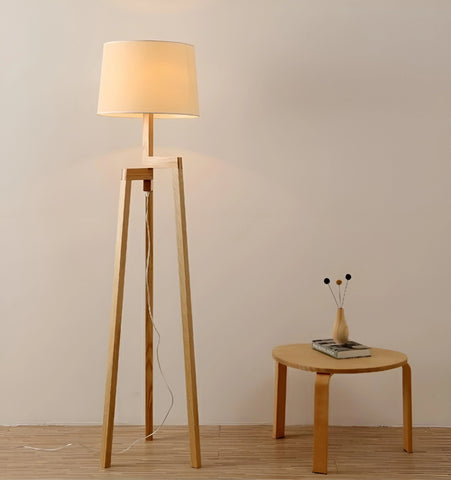 Wooden Tripod Floor Lamp