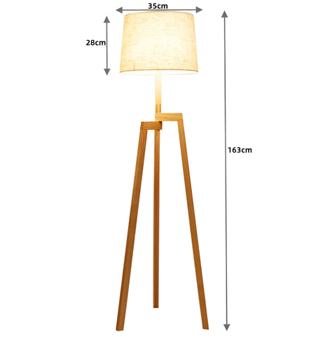 Wooden Tripod Floor Lamp