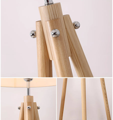 Wooden Tripod Floor Lamp